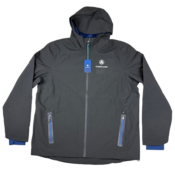 Crypto.com Jacket Men Black 3XL Waterproof Rain Official Merchandise Hooded NWT